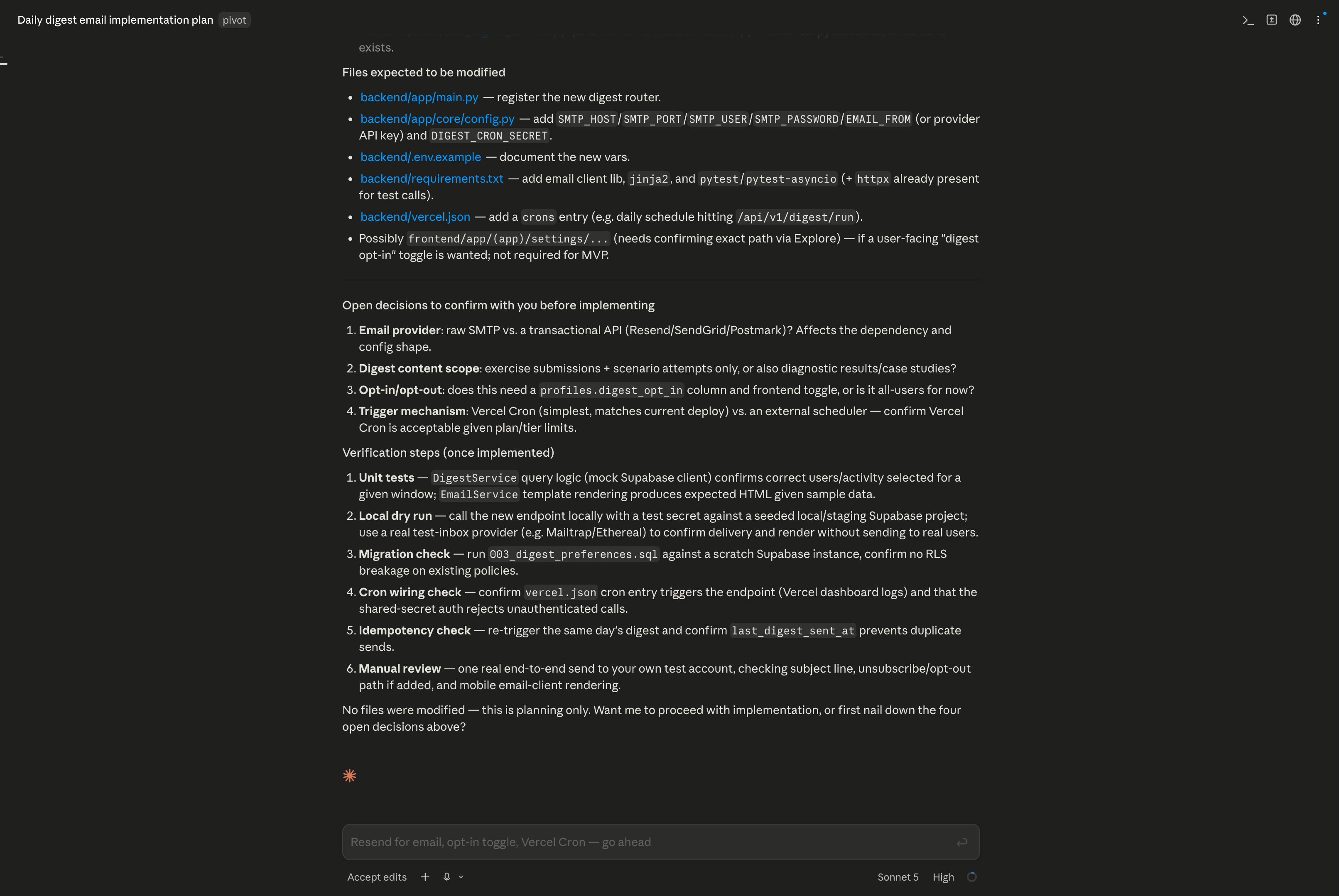 Read-only planning prevents vague prompts from turning into code