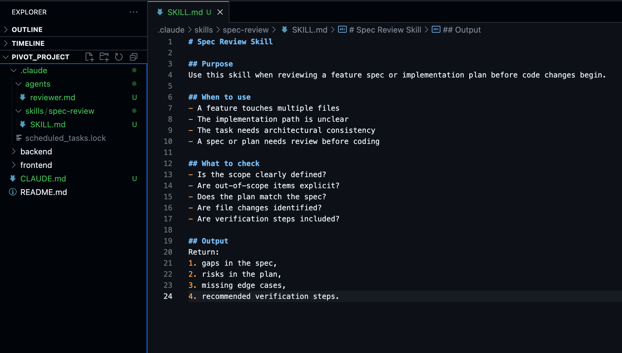 Skills are a great place for domain knowledge that is only relevant sometimes